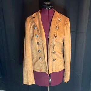 Tan Faux Suede Women's Jacket Sz L